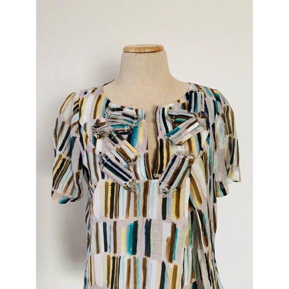 LAVIA Sempione Multicolored Tunic Top SZ 40 Made In Italy - Picture 3 of 11